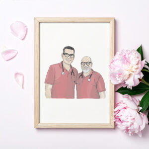 Cyfrowy portret pary na zamówienie – portret 2 osób sklep Art by Zuska