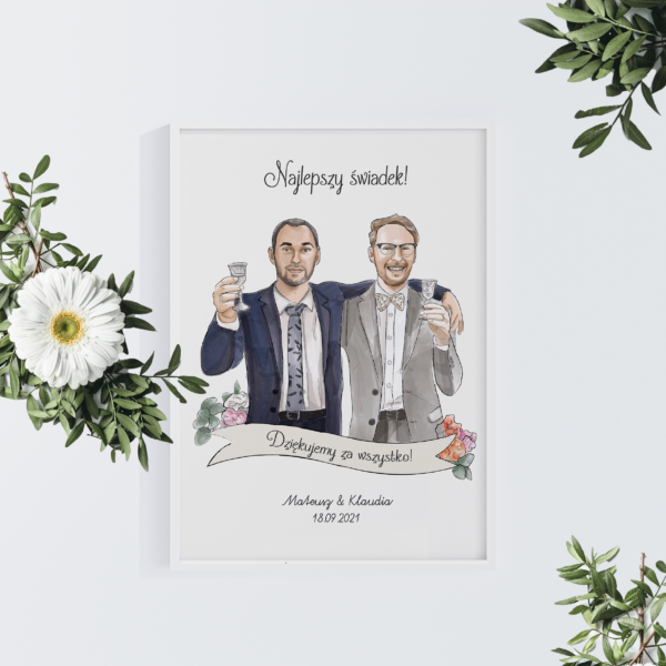 Podziękowanie dla świadka – personalizowany portret na zamówienie